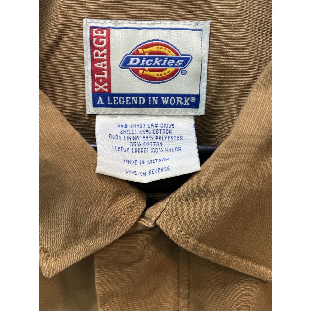 Dickies Work Jacket Vintage Duck Canvas, Size XLarge 5 Pockets Zip Button Front - Picture 2 of 4